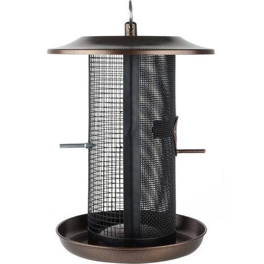 Beloved Bronze Dual-Chamber Metal Mesh Bird Feeder
