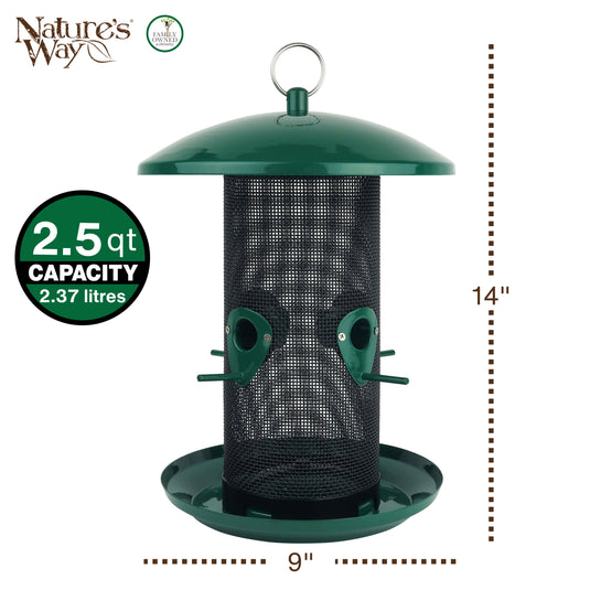 Perch If You Please Verdigris Metal Mesh Mixed Seed Bird Feeder