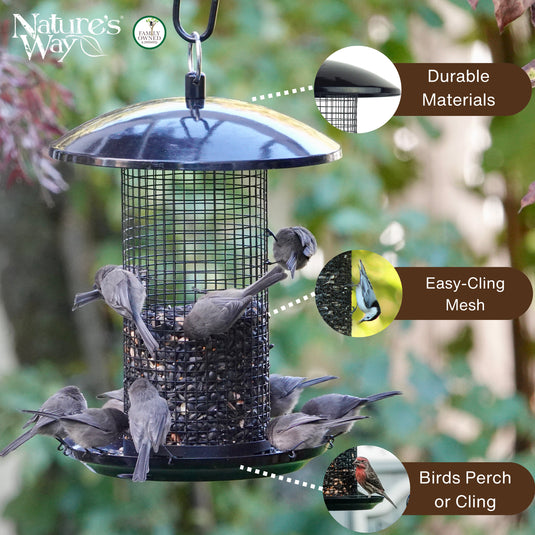 Midnight Metal Mesh Mixed Seed and Peanut Bird Feeder