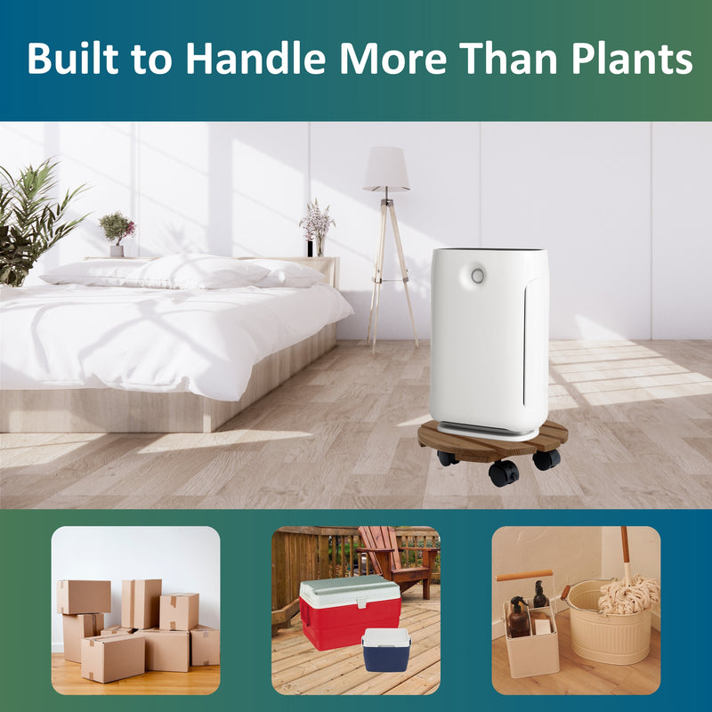 Load image into Gallery viewer, 2 Pack Fir Wood 12" Plant Caddy
