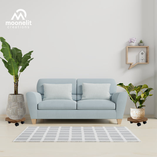 2 Pack Fir Wood 12" Plant Caddy