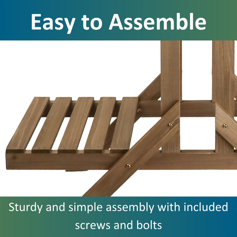 Load image into Gallery viewer, 3-Tier Wooden Plant Stand and Shelf
