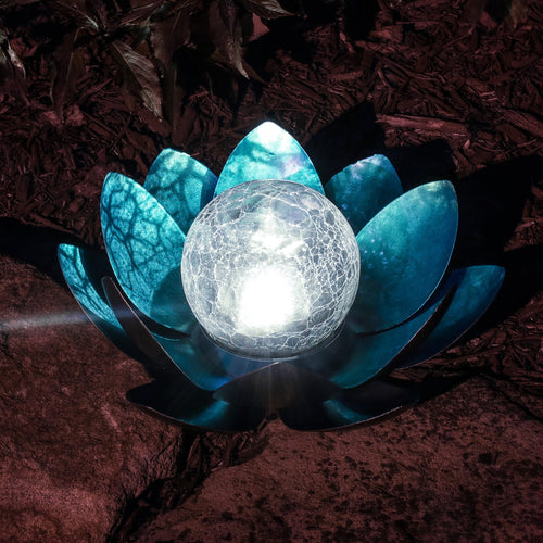 Lotus Flower Solar LED Garden Light - Blue