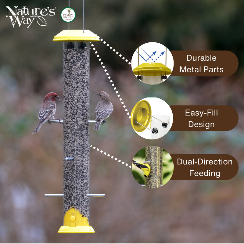 Load image into Gallery viewer, Bottoms-Up Metal Thistle Finch Feeder
