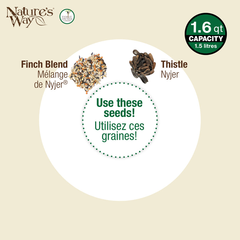 Load image into Gallery viewer, Bottoms-Up Metal Thistle Finch Feeder
