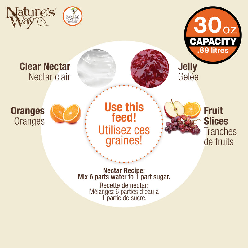 Load image into Gallery viewer, Orange Blossom Glass Oriole Feeder w/ Jelly Attachments
