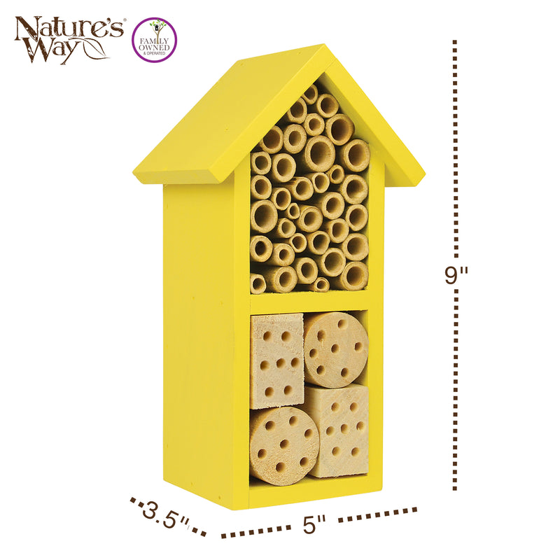 Load image into Gallery viewer, Better Gardens Dual-Chamber Beneficial Insect House - Yellow
