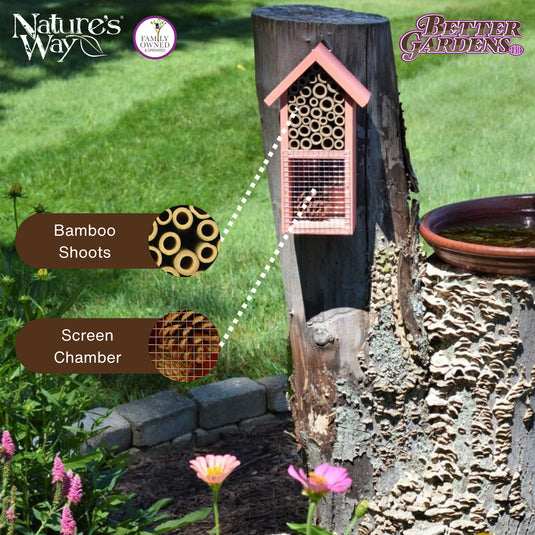 Better Gardens Dual-Chamber Beneficial Insect House - Red