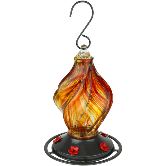 Sunburst Sipper Handblown Recycled Glass Hummingbird Feeder