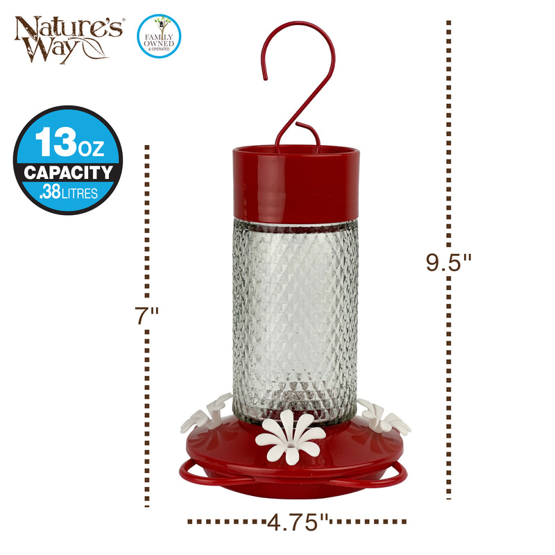Load image into Gallery viewer, Charming Cherry Glass Gravity Hummingbird Feeder
