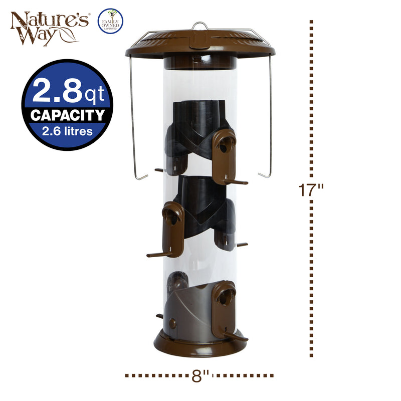 Load image into Gallery viewer, Wide Deluxe Funnel Flip-Top Tube Feeder
