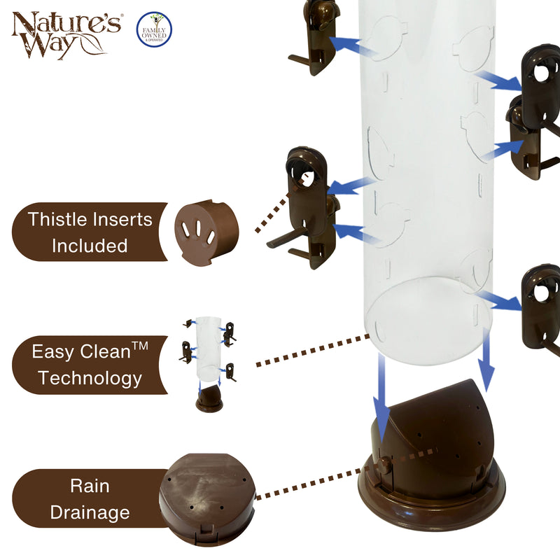 Load image into Gallery viewer, Wide Deluxe Funnel Flip-Top Tube Feeder
