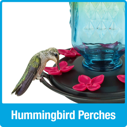 Seafoam Ombre Column Antique Glass Gravity Hummingbird Feeder