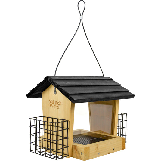 3 QT Hopper Feeder w/ 2 Suet Cages