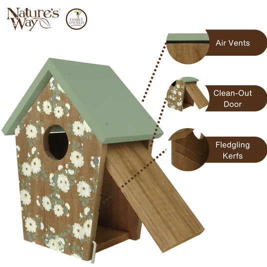 Verdant Petals Decorative Bluebird House