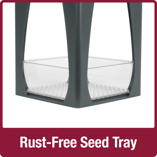 Dine-in Hanging Plastic Fly Through Bird Feeder - Grey