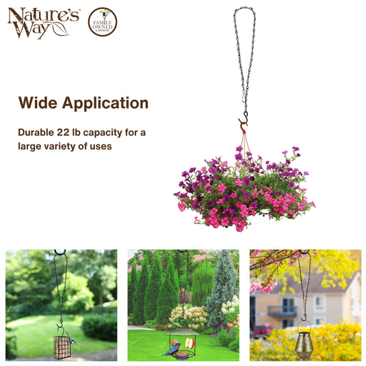 hook and chain for hanging plants Natures Way 36in Metal Bird Feeder Hanging Chain Black