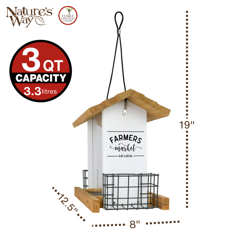 Load image into Gallery viewer, Farmhouse Cedar Hopper Feeder with Suet Cages
