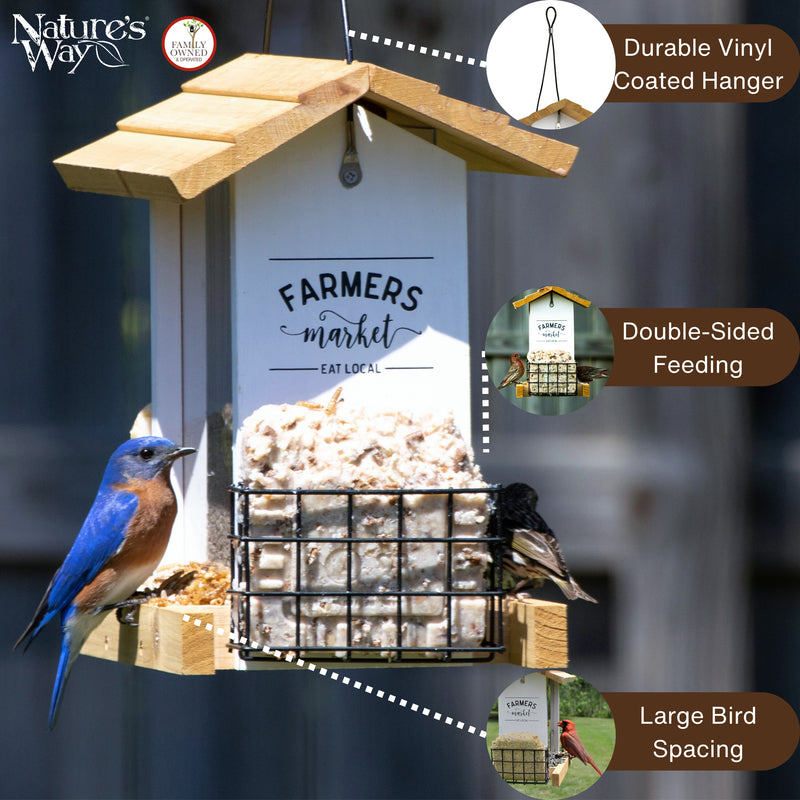 Load image into Gallery viewer, Farmhouse Cedar Hopper Feeder with Suet Cages
