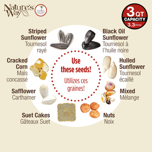 Farmhouse Cedar Hopper Feeder with Suet Cages