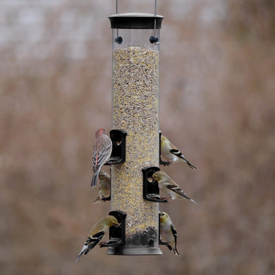 Large Plastic Tube Bird Feeder - Black