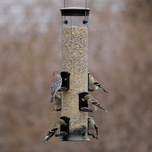 Large Plastic Tube Bird Feeder - Black