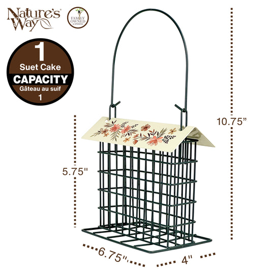 Decorative Metal Single Cake Suet Cage Bird Feeder - Single Cake