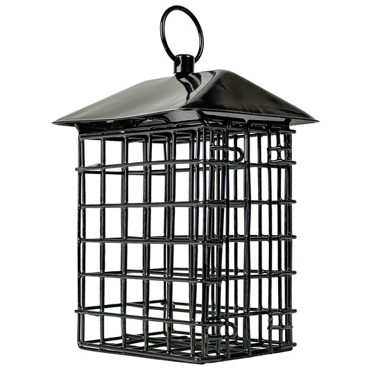 Suet Cage Bird Feeder w/ Roof - Two Cake