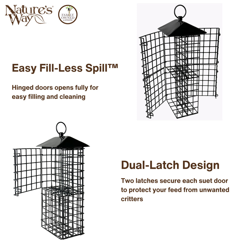 Load image into Gallery viewer, Metal Four Cake Suet Cage Bird Feeder w/ Roof - Four Cake
