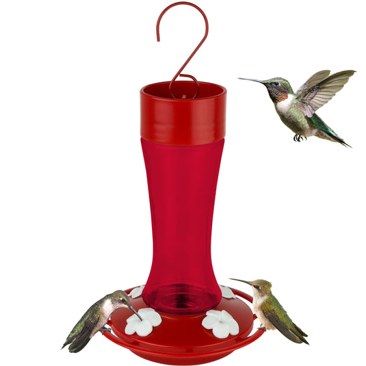 Crimson Silhouette Glass Gravity Hummingbird Feeder
