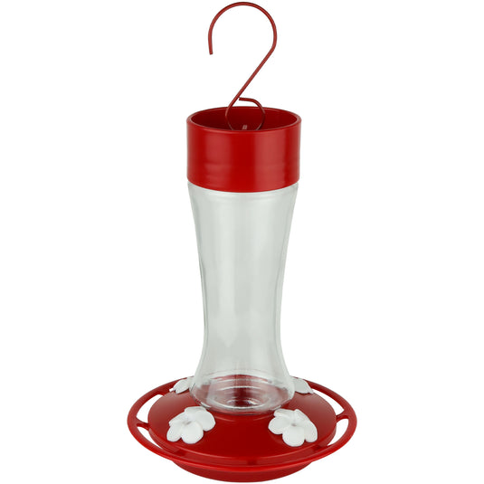 Scarlet Silhouette Glass Gravity Hummingbird Feeder