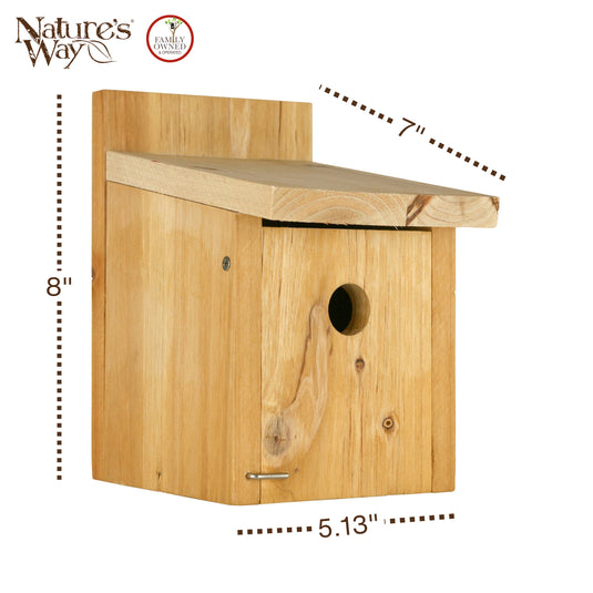 Cedar Box Wren House with Clean-Out Door