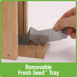 Demonstration of removable fresh seed tray on Nature's Way bamboo Vertical Wave bird Feeder