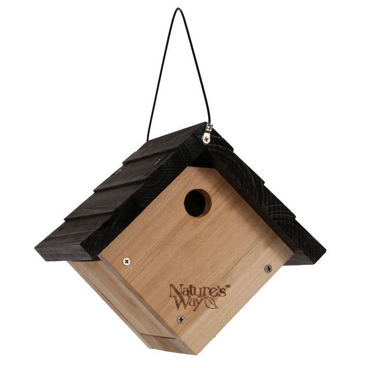 Nature's Way Cedar Wren House With Clean-Out Door - Wild Bird House Brown