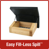 Demonstration of easy fill-less spill roof with no tools required on Nature's Way Upside-down cedar Suet bird Feeder