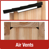 air vents on top and bottom promote airflow on the Nature's Way Bluebird Box House with Viewing Window