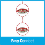 Decorative Glass Top-Fill Hummingbird Feeder - Crimson Corsage (Model# DTHF1)