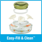 Decorative Glass Top-Fill Hummingbird Feeder - Gardenia Bouquet (Model# DTHF2)