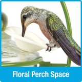 Decorative Glass Top-Fill Hummingbird Feeder - Gardenia Bouquet (Model# DTHF2)