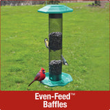 even feed baffles on the nature's way Funnel Flip-Top Mesh Sunflower Feeder