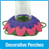 five built-in decorative red perches on the Nature's Way So Real Gravity Hummingbird Feeder in Purple Fuchsia