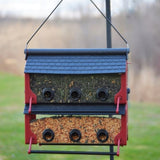 double stacked Nature's Way Horizontal Tube Feeder with two different kinds of seed in each