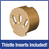 thistle inserts included on the Nature's Way Deluxe Funnel Flip-Top Tube Feeder