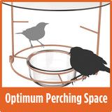 continuous perching ring allows for large bird spacing with optimum perching space on the Nature's Way Wire Oriole Feeder