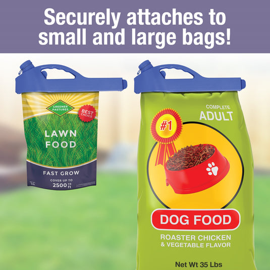 Handle-it Bag Clip securely attaches to small and large bags