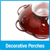 six built-in decorative red perches on the Nature's Way Traditional Gravity Hummingbird Feeder