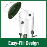 top lifts off for easy filling on the Nature's Way Wide Easy Clean Tube Feeder