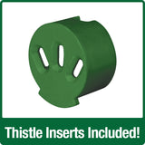 thistle inserts included on the Nature's Way Wide Easy Clean Tube Feeder