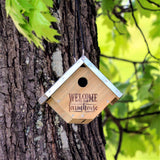 Wild Wings Decorative Weathered Wren House hanging on tree