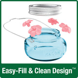 Mason Jar Hummingbird Feeder - Antique Teal (Model# WWMJF4-TEAL)